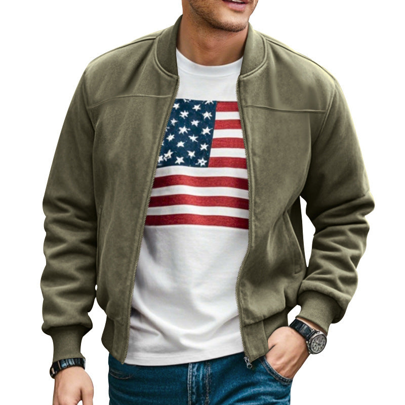 Street-wave Men's Bomber Jacket With Modern Cut And Practical Pockets For Stylish Everyday Wear