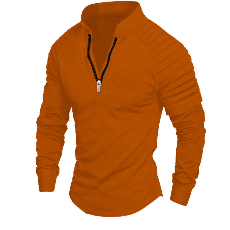 Street Wave Men's Training Shirt With High Collar Zip For Breathable Comfort And Active Performance