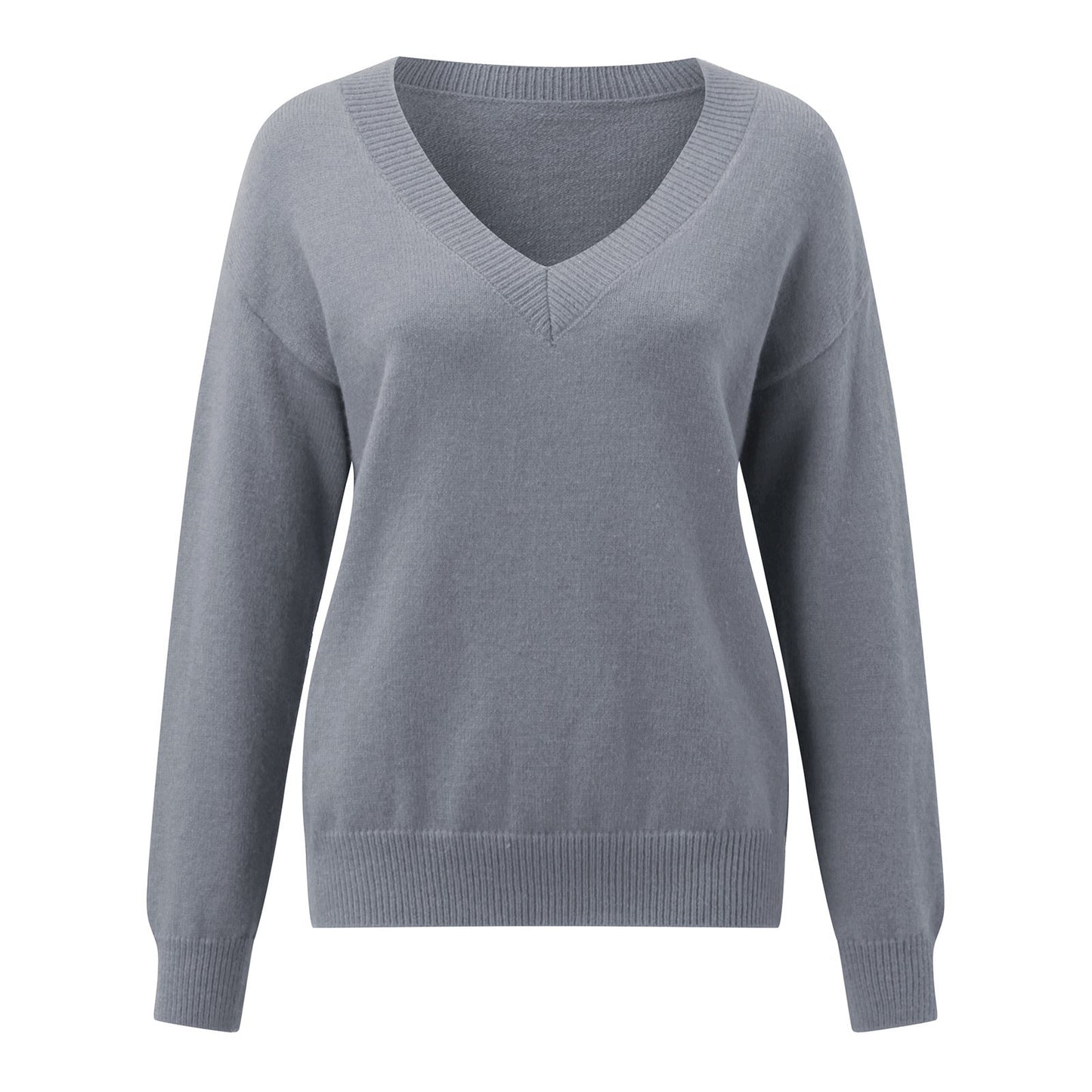 Street-wave Women's V-Neck Sweater Soft Cozy Knit for Elegant Everyday Comfort and All Day Wear