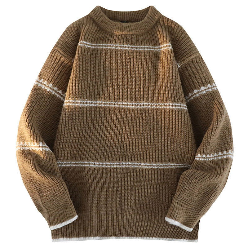 Street-wave Cozy Knit Sweater For Women With Striped Design And Soft Warmth For Fall