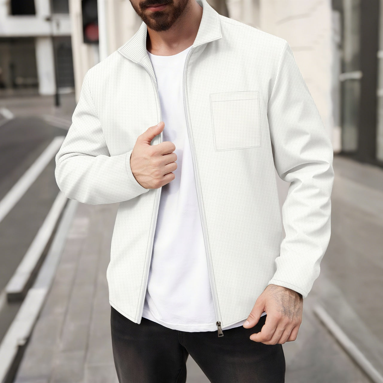 Street-wave Men's Sport Jacket Breathable Lightweight Urban Outerwear for Active Men