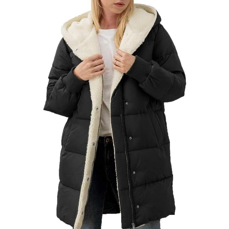 Street-Wave Nina Reversible Cotton Puffer Coat With Hood For Women Cozy Winter Luxury