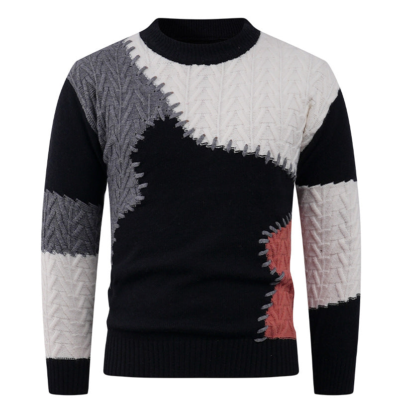 Mens Knit Sweater Streetwave With Unique Geometric Pattern For Modern Men Soft Comfort Premium Warmth