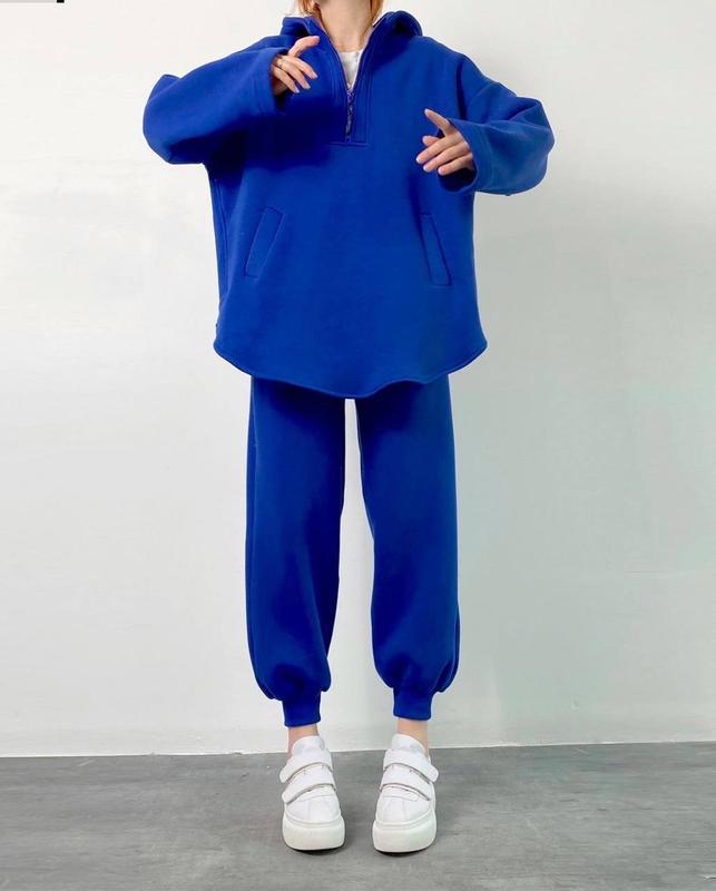 Streetwave Womens Oversized Zip Hoodie And Jogger Set Soft Fleece Loungewear For Casual Comfort