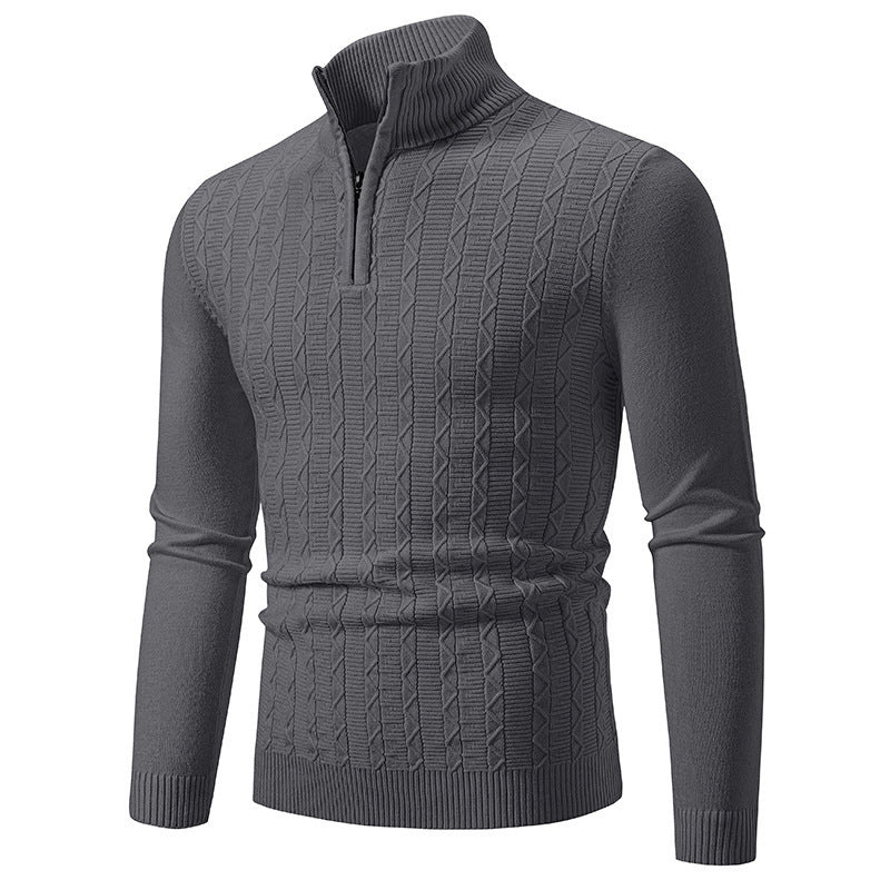 Streetwave Mens Cable Knit Zip Neck Sweater Warm And Stylish Knitwear For Cold Weather