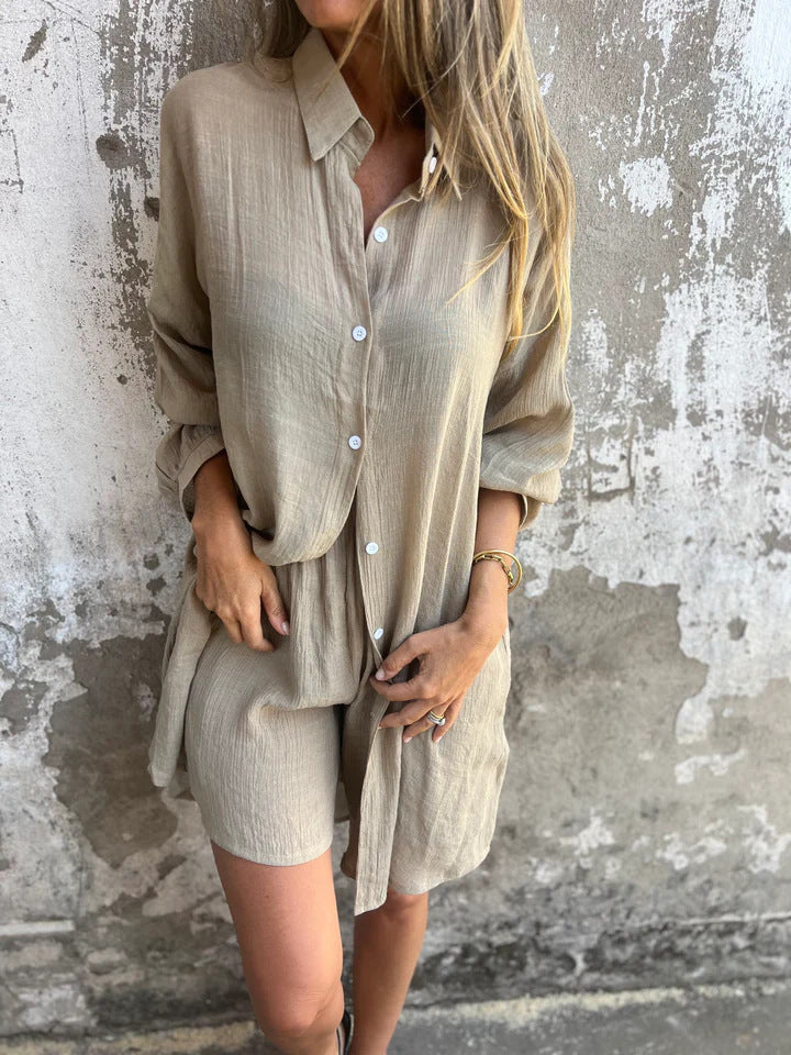 Street-wave Women's Long Button-Front Blouse With Relaxed Fit For Everyday Style