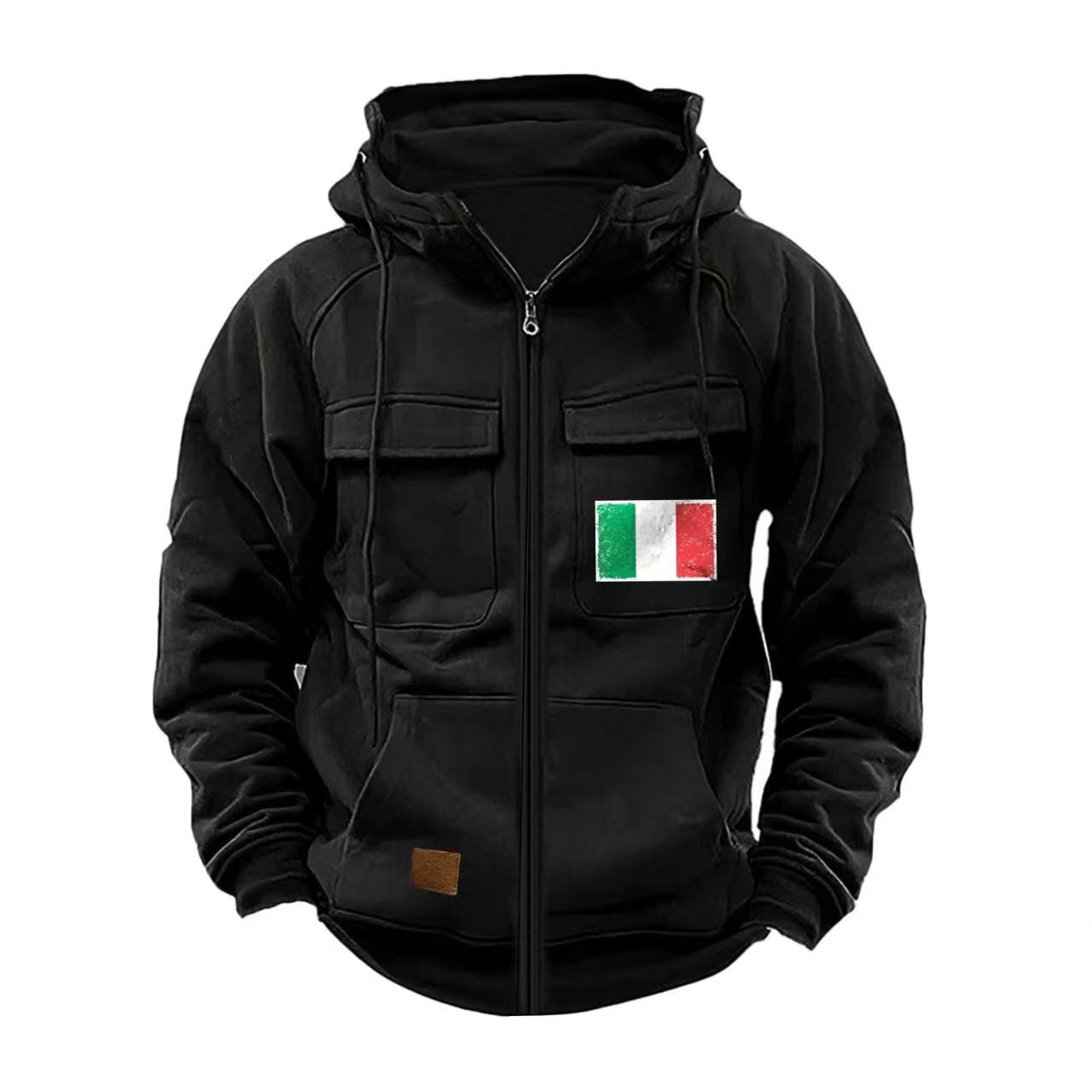 Street-wave Men's Stylish Hooded Jacket With Practical Pockets And Adjustable Collar