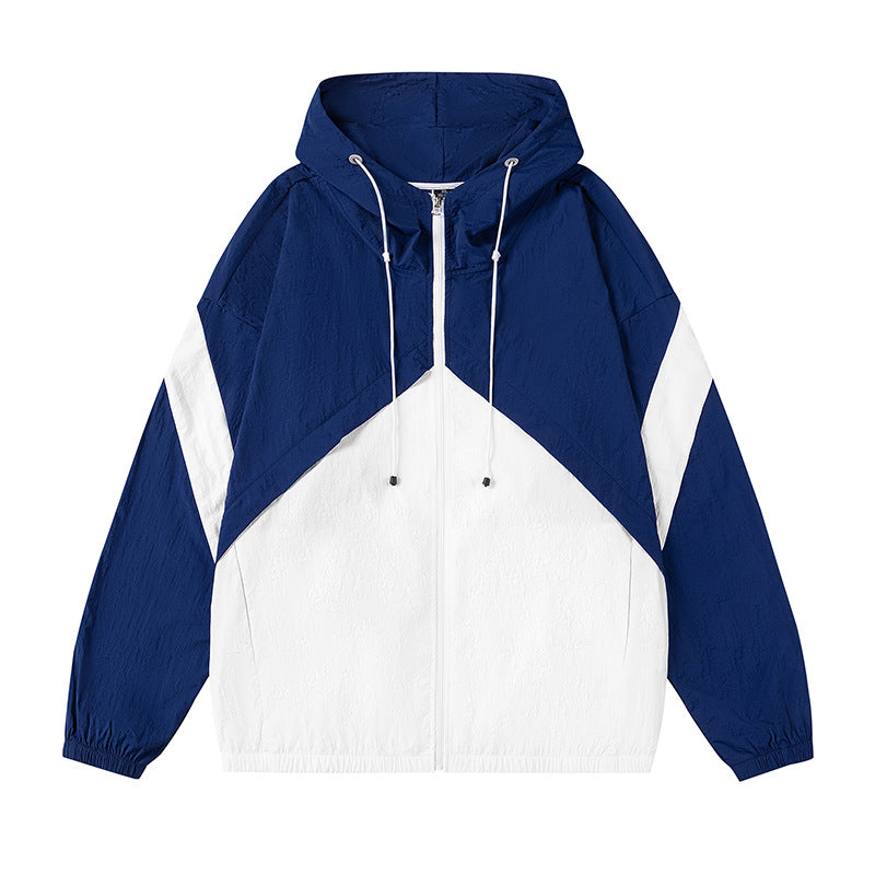 Street-Wave Men's Windbreaker Jacket With Adjustable Hood Reflective Details Lightweight Breathable Windproof