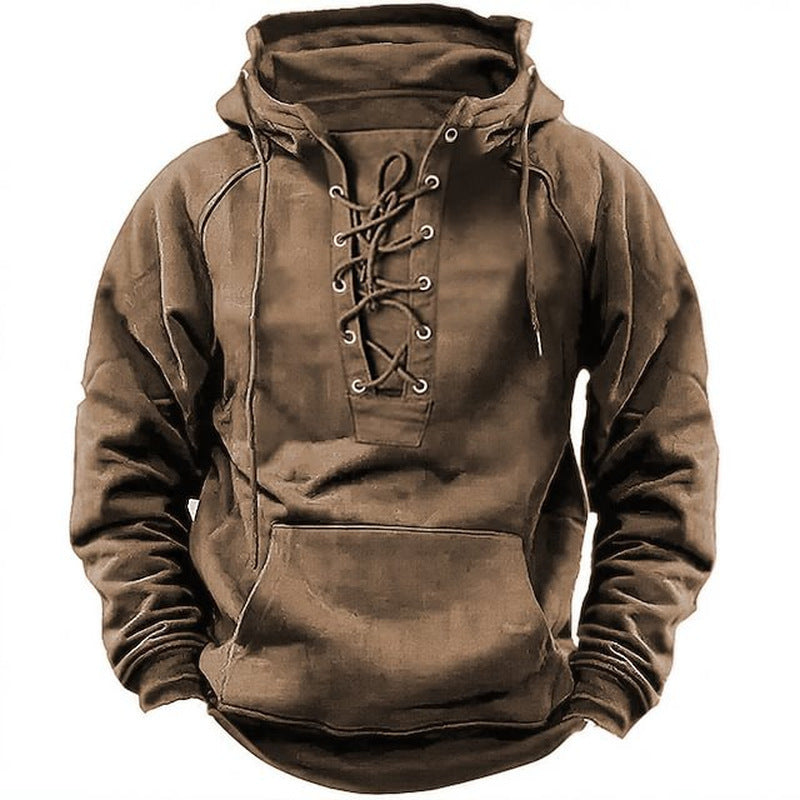Streetwave Mens Hooded Sweatshirt With Modern Lace Up Front And Soft Fleece Lining For Active Men