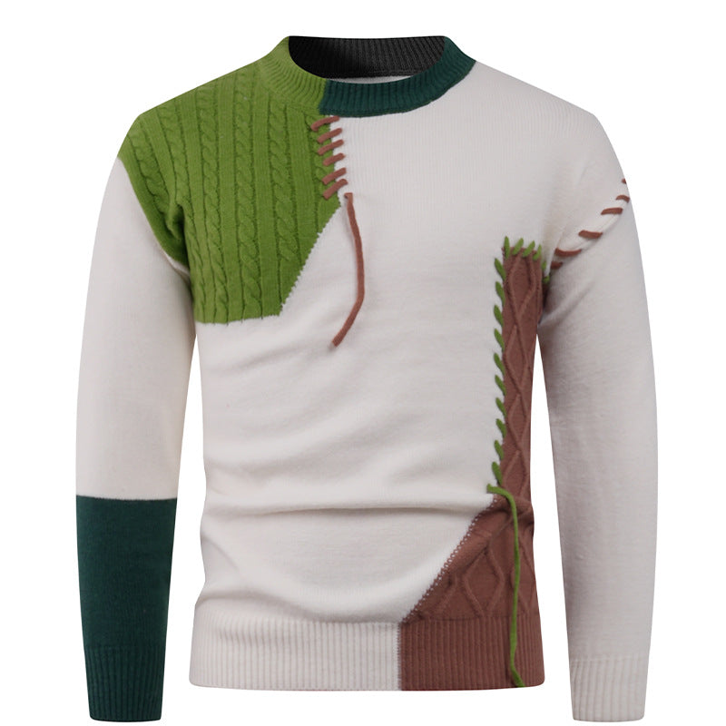 Streetwave Mens Asymmetric Cable Knit Sweater Pullover For Modern Fashion Everyday Style