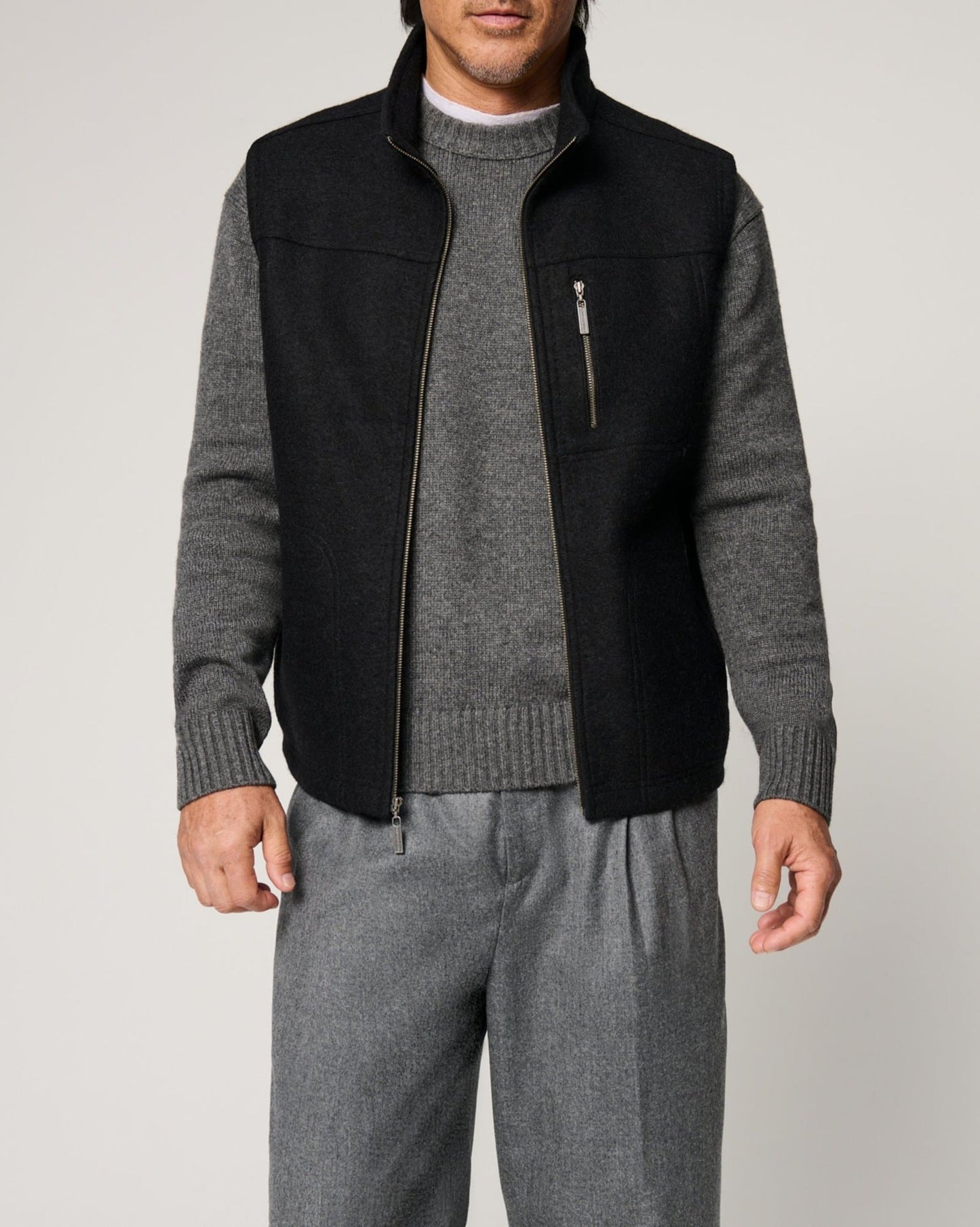 Street-wave Men's Warm Wool Vest With Button Closures, Premium Virgin Wool, Cozy Winter Layer