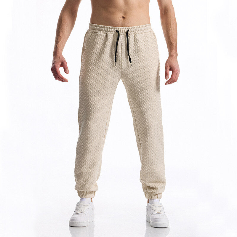 Street-Wave Men's Sporty Joggers With Structured Textured Design For Active Comfort And Everyday Wear