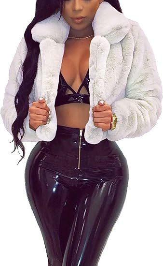 Street-Wave Womens Luxurious Faux Fur Jacket Cropped Design For Women Elegant Warmth