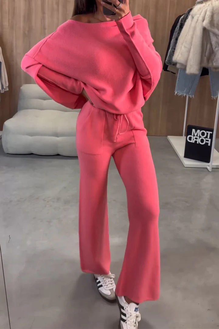 Streetwave Womens Cozy Wide Leg Loungewear Set For Effortless Comfort And Everyday Style