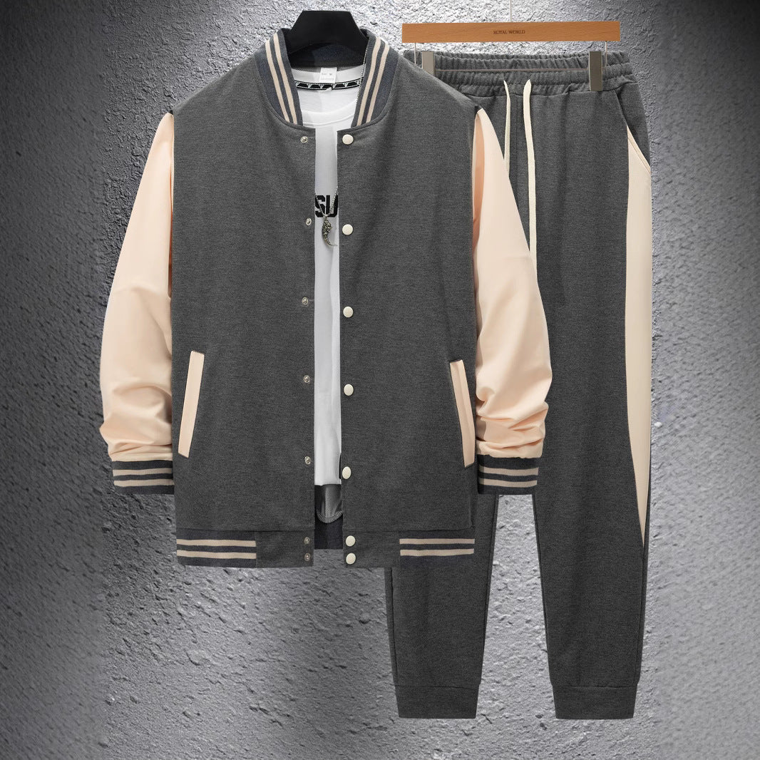 Mens Sweat Suit Set Street-Wave Premium Sport Tracksuit With Striped Details For Men