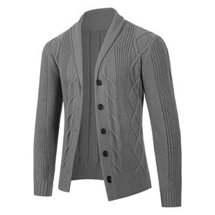 Streetwave Men's Cardigan With Modern Cable Knit And Cozy Versatile Fit For Style Minded Men
