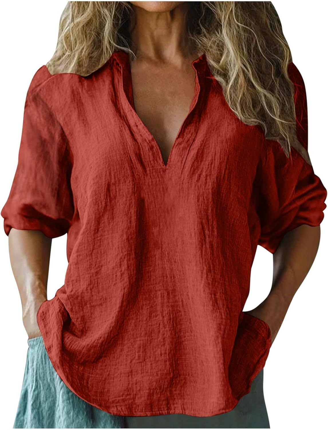 Street-Wave Linen Blouse For Women Breathable Casual Elegance Comfortable Everyday Wear