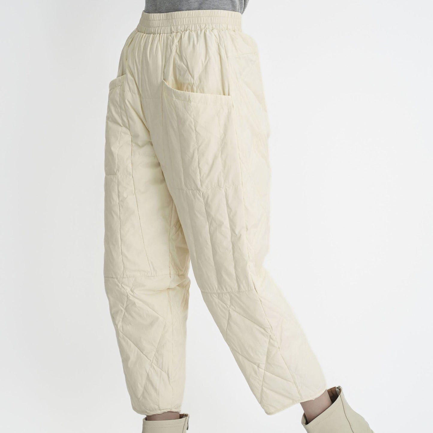 Quilted Padded Joggers For Women With Elastic Waistband And Pockets Street Wave Cozy Cold Weather Leisurewear
