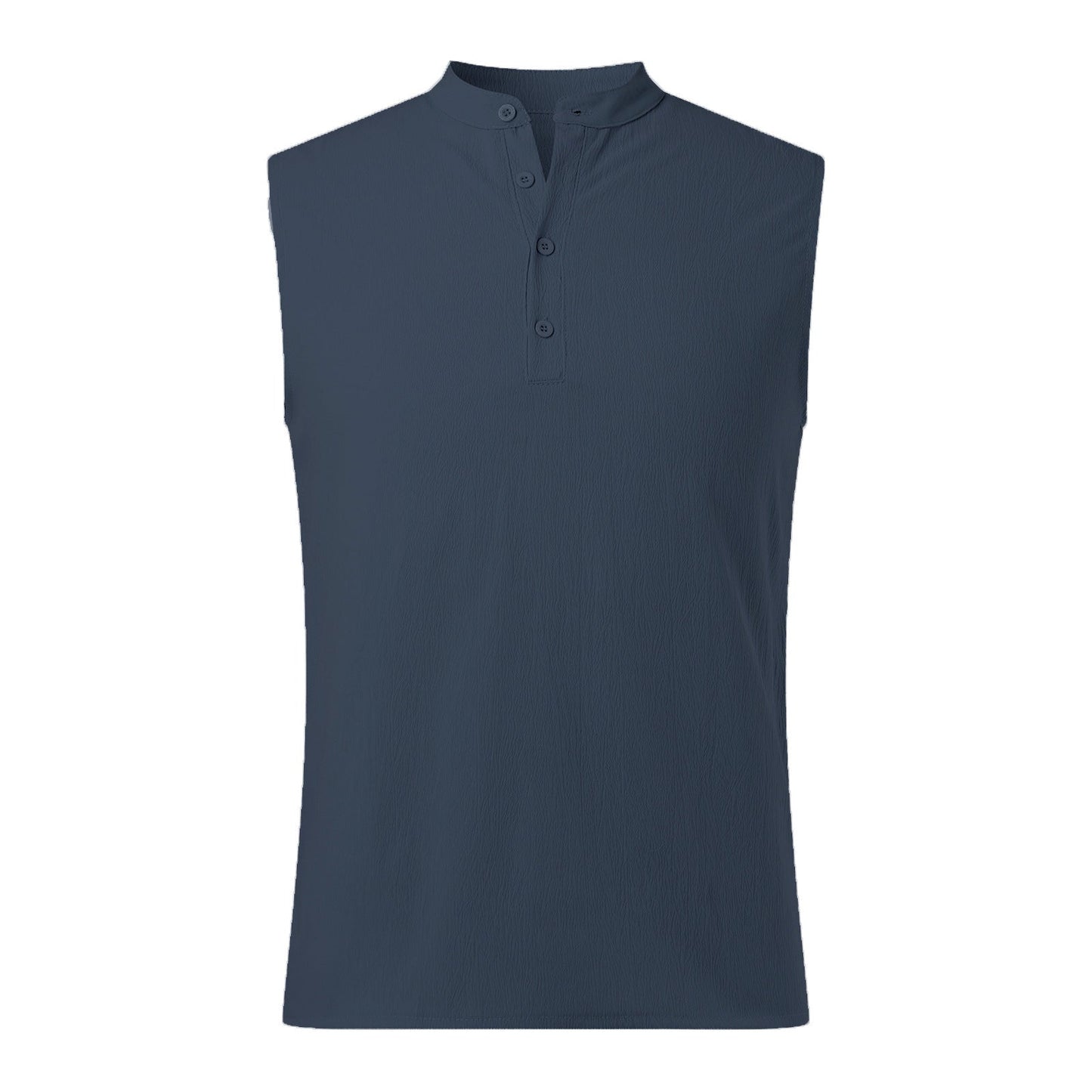 Street-wave Men's Sleeveless Henley Shirt Breathable Lightweight Performance Tee For Active Living
