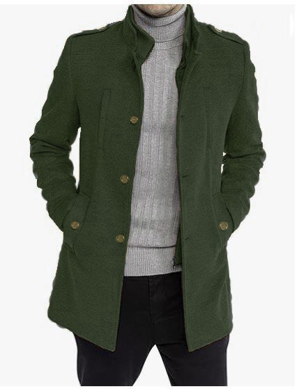 Street-wave Men's Fashion Jacket With Protective Collar And Practical Side Pockets