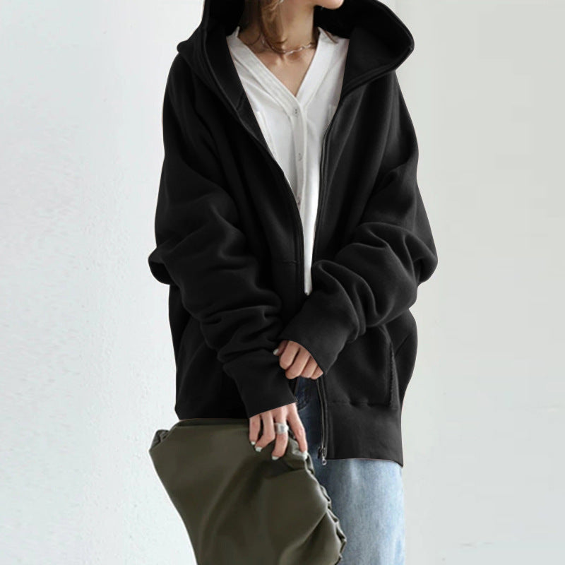 Street-Wave Zip Up Jacket For Women Relaxed Fit With Cozy Comfort Streetwear Essential