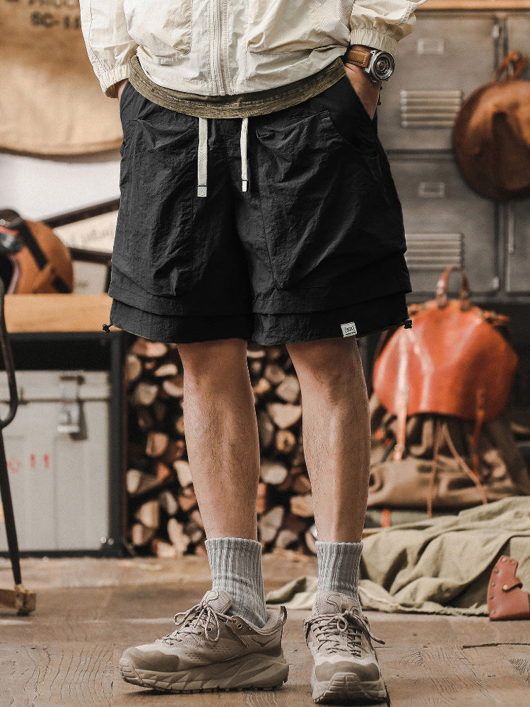 Street-Wave Men's Cargo Shorts Quick Dry Mesh Pockets Adjustable Waist Outdoor