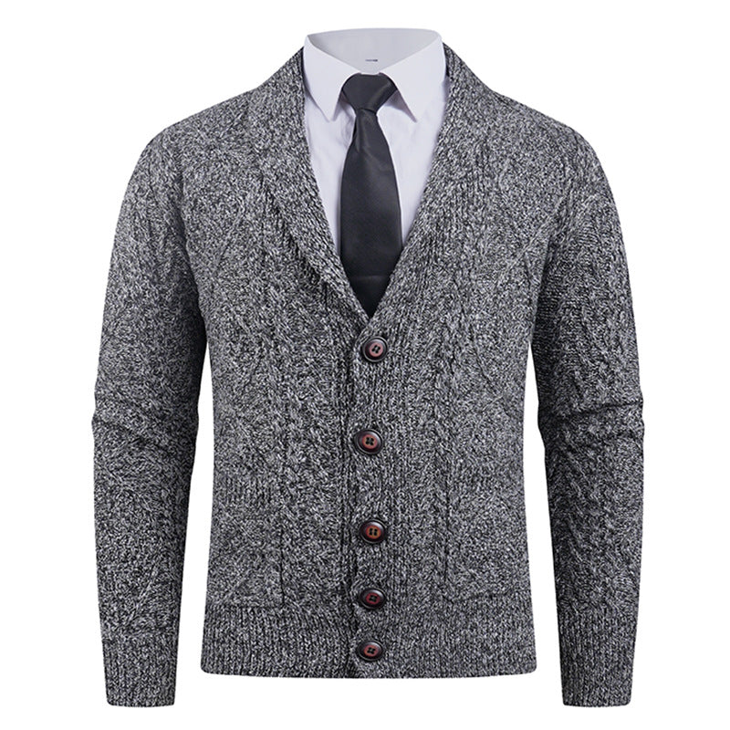 Mens Cable Knit Cardigan With Shawl Collar Street-wave Premium Comfort For Stylish Professionals