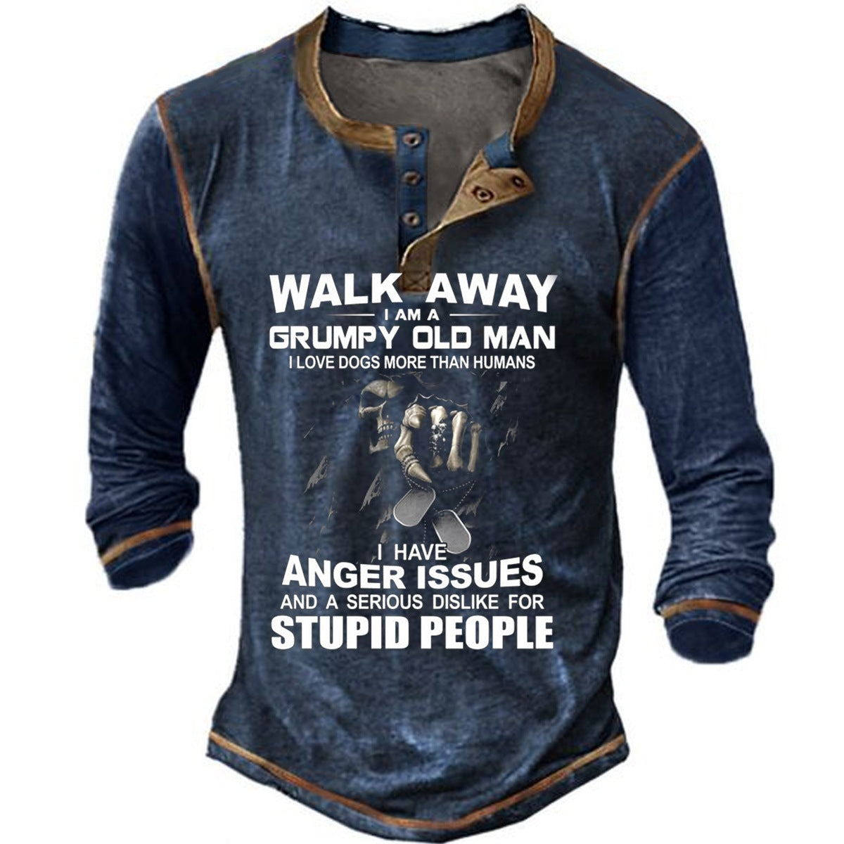 Mens Long Sleeve Shirt With Humorous Slogan Design Streetwave For Men Who Love Dogs More Than Humans