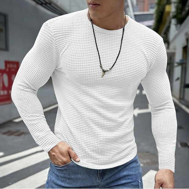 Street-wave Men's Textured Long Sleeve Shirt with Premium Comfort and Everyday Versatility
