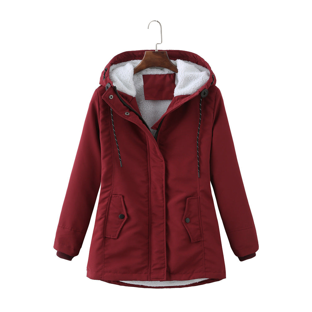 Street-Wave Aurora Lambswool Parka For Women Ultra Warmth Waist-Defining Fit Fleece-Lined Hood