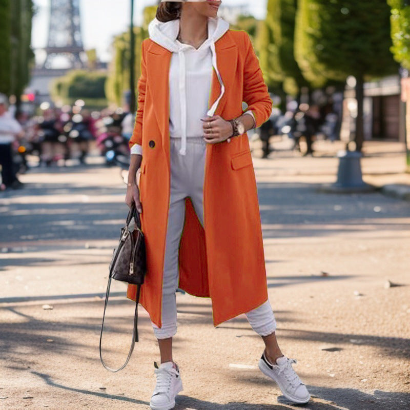 Street-wave Long Blazer For Women, Elegant Luxurious Comfort, Trendy Officewear Collection