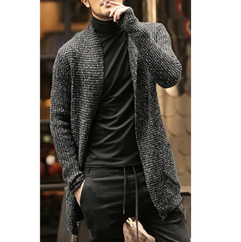 Street-Wave Mens Knit Cardigan Open Front With Textured Knit For Modern Men Effortless Style And Comfort