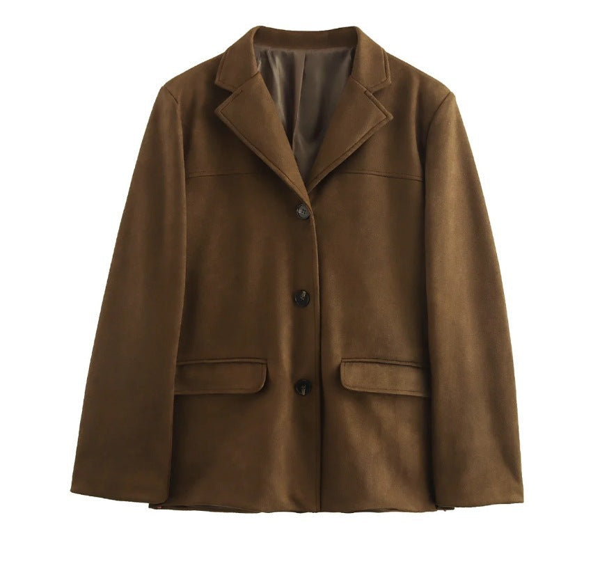 Womens Transitional Jacket Street-wave Chic Suede Look Coat For Women Must-Have Today