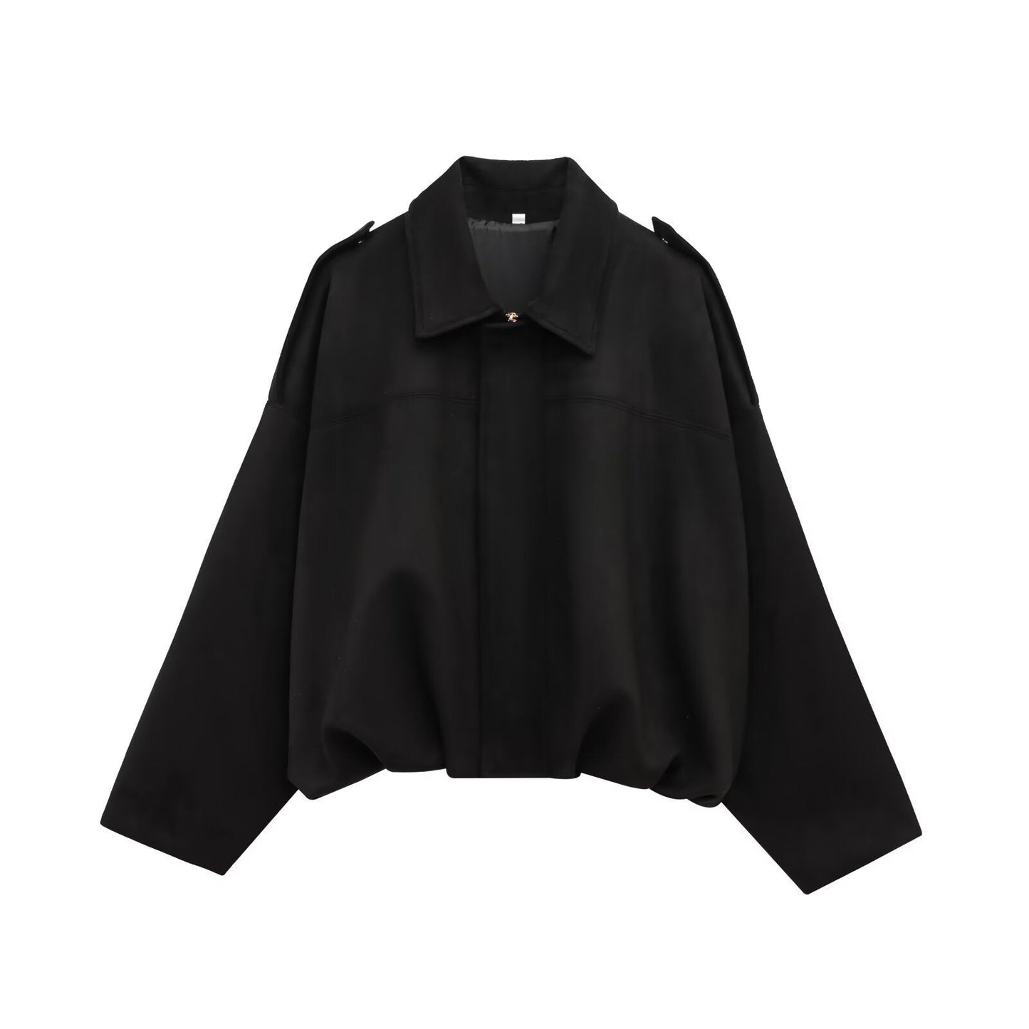 Street Wave Women Oversized Soft Textile Jacket With Modern Relaxed Fit And Cropped Hem