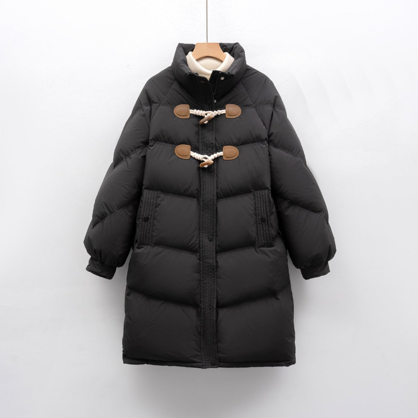 Street-Wave Women Duffle Long Puffer Coat With Toggle Closures For Cold Winter Days Warm And Cozy