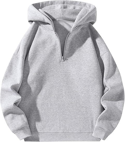Street-Wave Men's Half Zip Hoodie Breathable Cotton Athletic Comfort For Sport And Everyday
