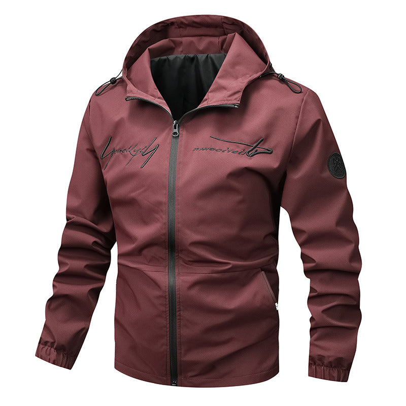 Street-Wave Men's Waterproof Lightweight Jacket With Innovative Hood System for Outdoor and Urban Wear