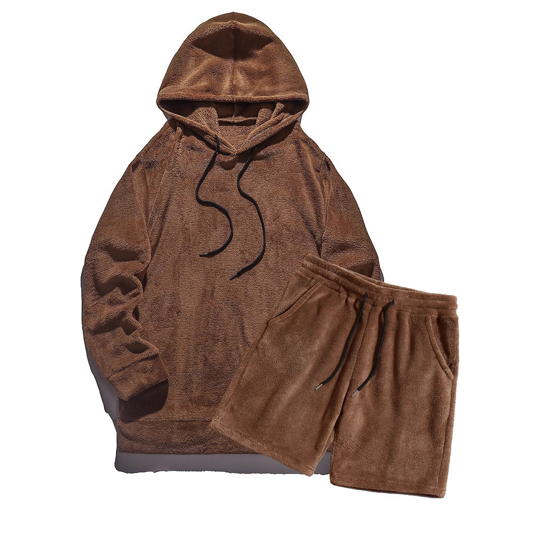 Street-Wave Women's Cozy Fleece Hoodie And Shorts Set For Soft Breathable Warm Comfort