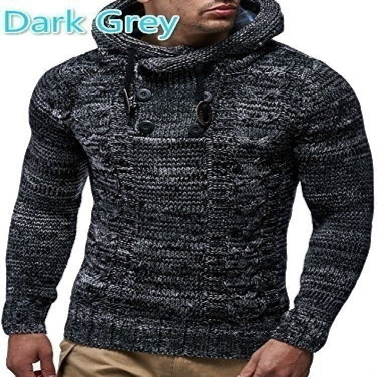 Street-wave Men's Hooded Sweater With Textured Knit Pattern Premium Warm Cozy Winter Knitwear
