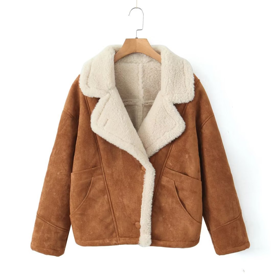Street-wave Women's Oversized Sherpa Winter Jacket With Plush Lining For Ultra Warmth And Cozy Comfort