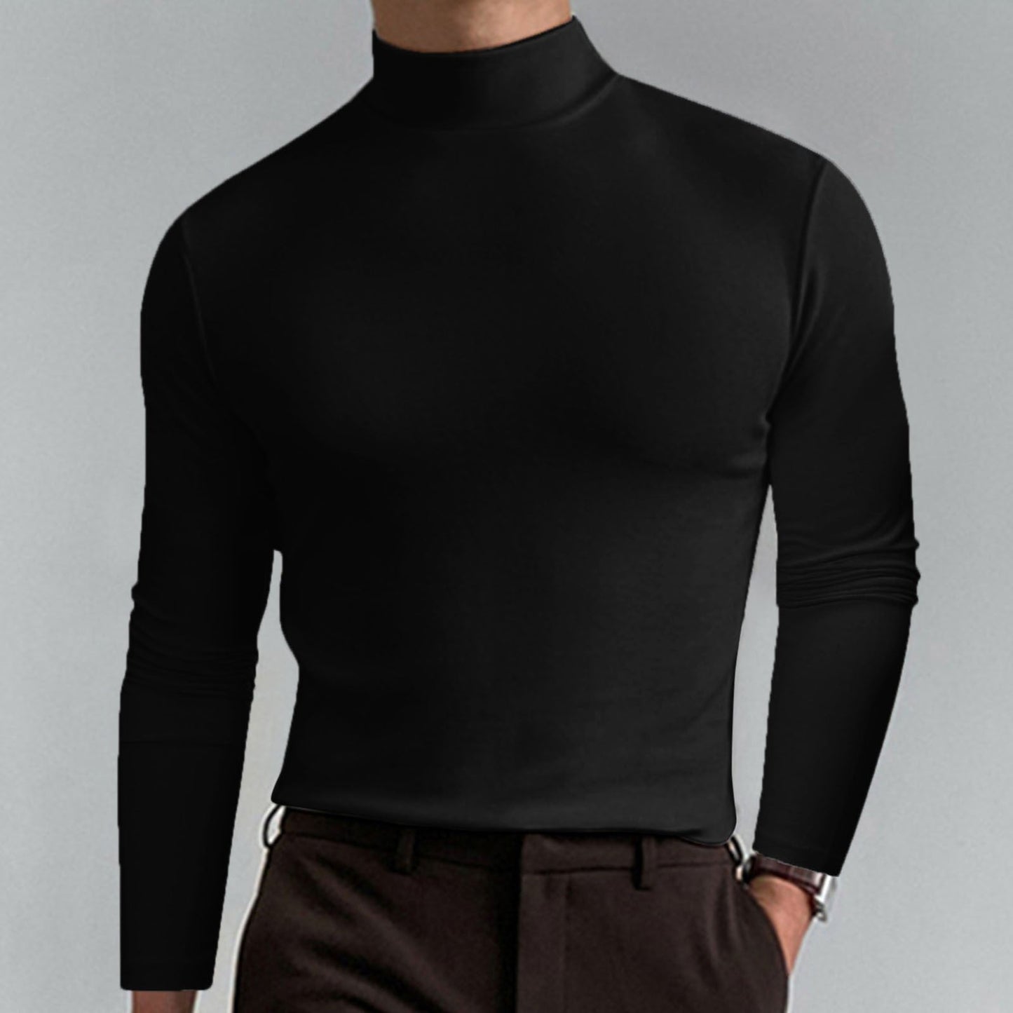 Street-wave Men's Turtleneck Sweater Soft Cotton Blend Warm Comfort For Everyday Style