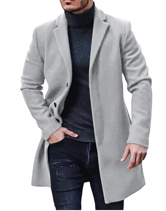 Street Wave Mens Elegant Timeless Wool Coat For Style Conscious Gents With Classic Silhouette