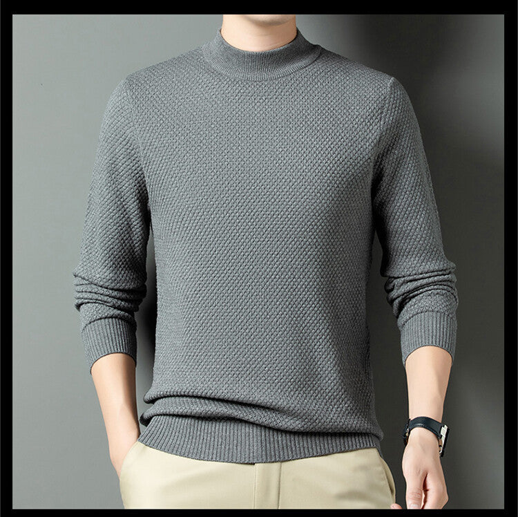 Street-Wave Mens Textured Knit Sweater Modern Design With Structured Pattern For Stylish Men Everyday Comfort