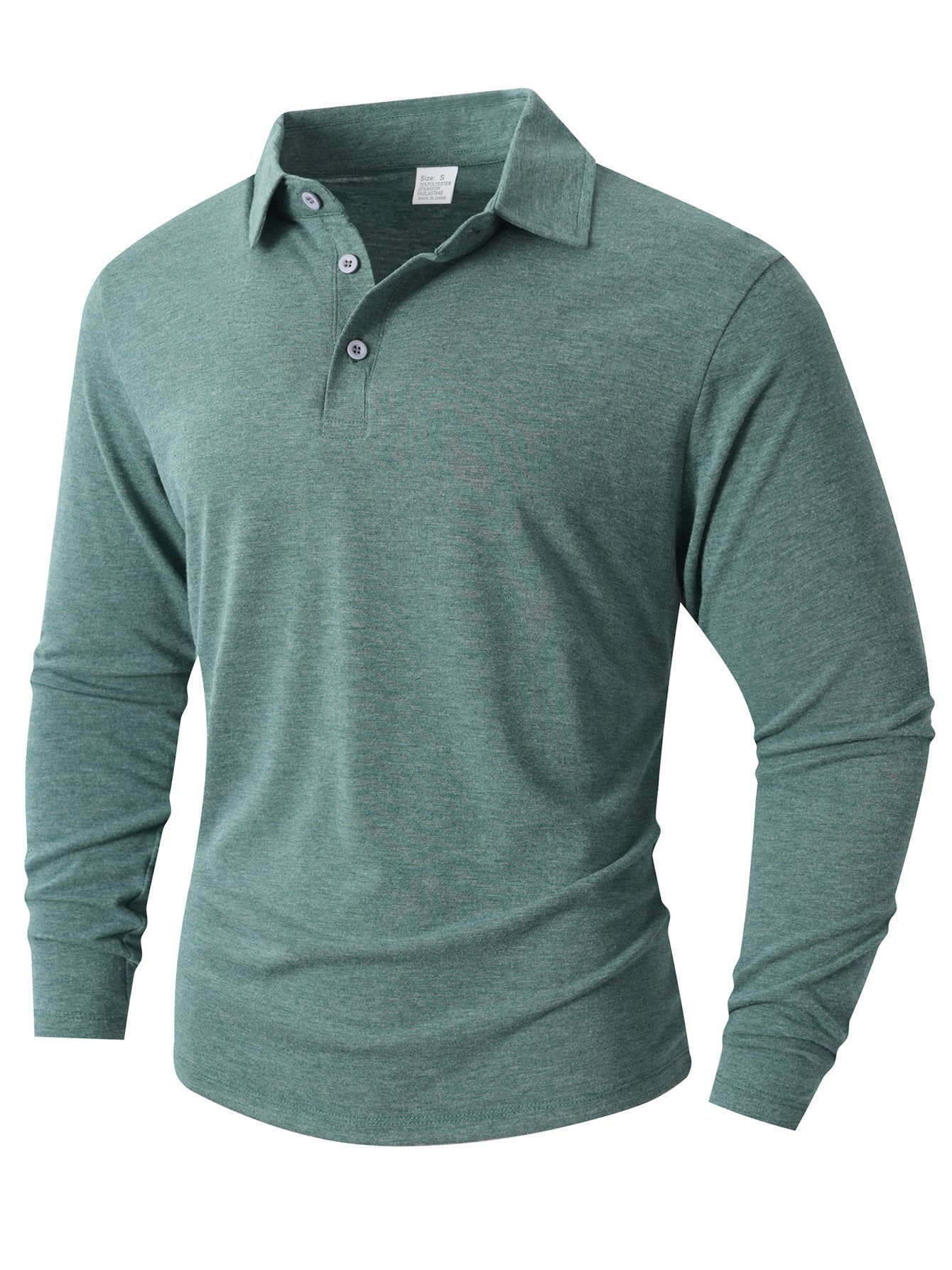 Street Wave Mens Long Sleeve Polo Shirt With Modern Fit For Everyday All Day Comfort
