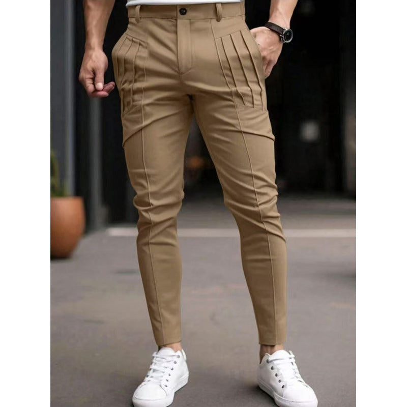 Streetwave Slim Fit Pleated Dress Pants For Men Elegant Everyday Workwear And Formal Trousers