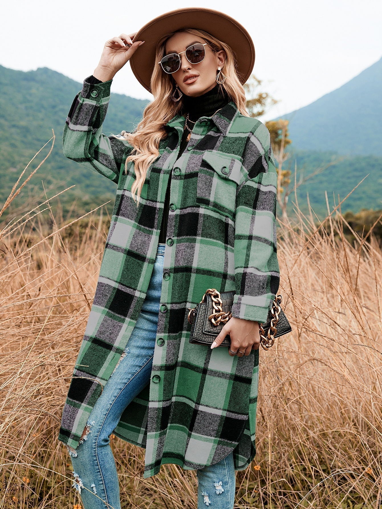 Street Wave Plaid Flannel Shirt Dress For Women, Soft Cozy Warm Fabric, Fall Ready Comfort