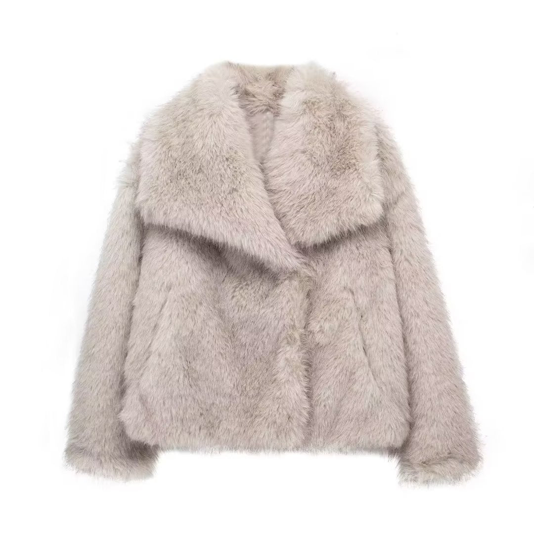Street-wave Faux Fur Jacket For Women Luxurious Soft Warmth With Modern Chic Appeal