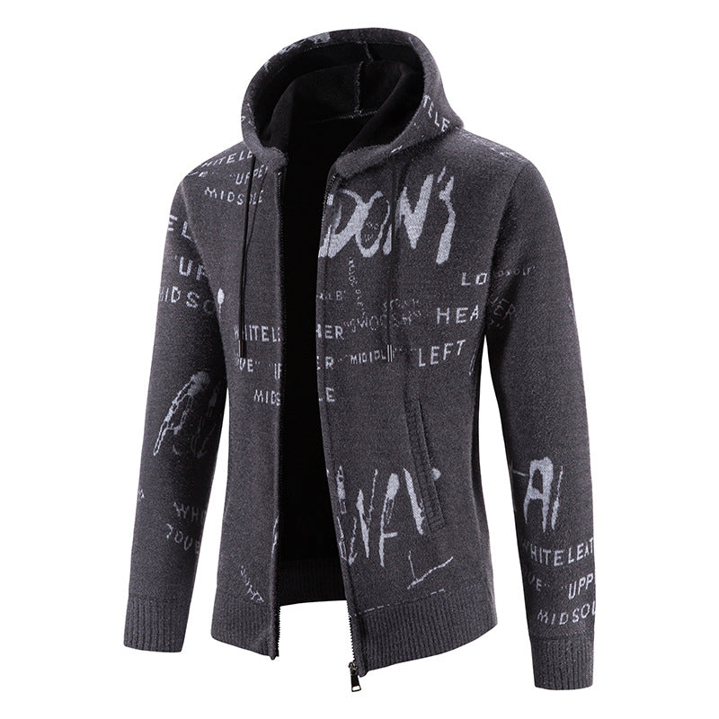 Streetwave Mens Fashion Hoodie Jacket With Creative Print For Stylish Comfort All Day