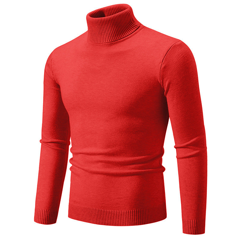 Street-Wave Men's Elegant Fine Cotton Turtleneck Sweater Slim Fit Soft Comfort Everyday Wear