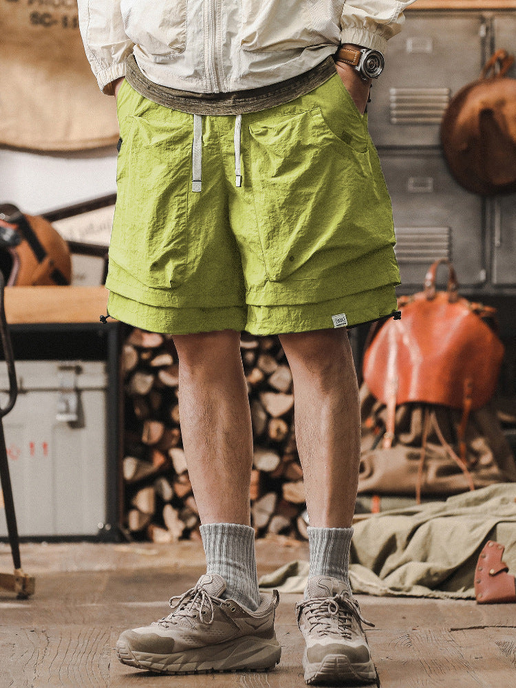 Street-Wave Men's Cargo Shorts Quick Dry Mesh Pockets Adjustable Waist Outdoor